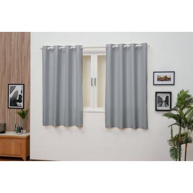 Imagem de Cortina Oxford Tecido 2,00x1,40 sala/quarto-Cinza - Filomena