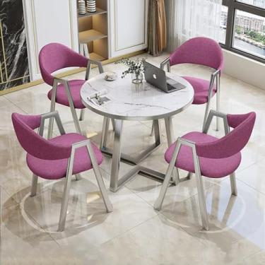 Imagem de Conjunto de mesa e cadeira de clube de recepção de escritório, mesa de centro pequena para sala de conferências, mesa de negociação e conjunto de cadeira, mesa de jantar, para sala de estar