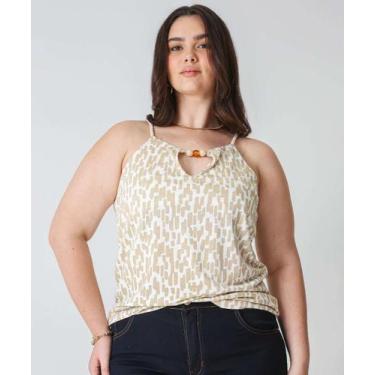 Imagem de Blusa Plus Size Feminina Estampada Marisa Bege-70030, Bege, G2