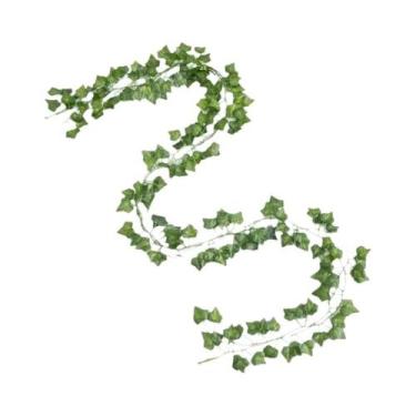 Imagem de Guirlanda Artificial De Natal De 210cm Com Folhas De Seda Verde Para D