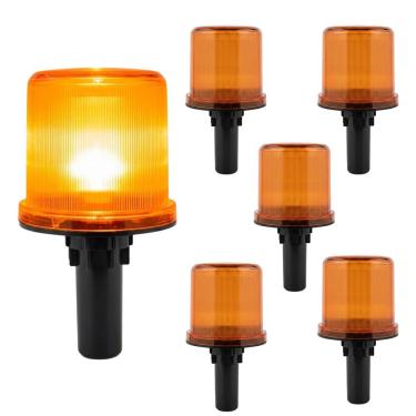 Imagem de Sinalizador Solar Viario Kit 5 Uni Cone Transito Obra Sinalizacao Rodovia Estrada Emergencia Rua Segurança LED