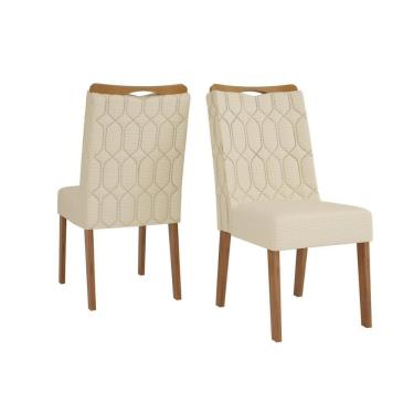 Imagem de Cadeira Sala De Jantar Bia Freijo-linho Neve Bege - Dj Móveis