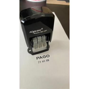 Imagem de Carimbo Datador 'PAGO' Automático Auto-entintado 4x22mm Nykon 321dp