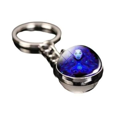 Imagem de Pingente De Chaveiro De Metal Com Bola De Vidro Dupla Face Das 12 Cons