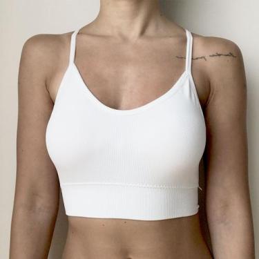 Imagem de Sutiã Top Nadador Poliamida Bojo Removível Confortável COR:BRANCOTaman