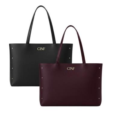 Imagem de Bolsa Sacola Feminina Grande De Ombro Kit 2 Peças - CF Ecommerce, Pret
