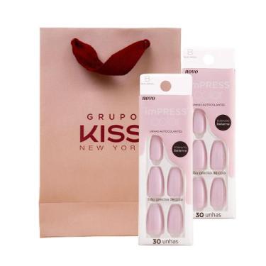 Imagem de Kit Unha Postiça Autocolante imPRESS Color Bailarina French Lavender 2