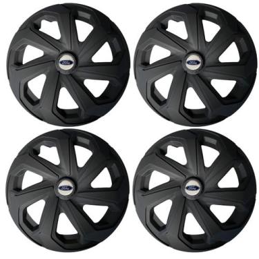 Imagem de Jogo calota 13 spider preto fosco ka fiesta escort courier - Garagem O