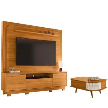 Imagem de Estante Home Theater Nilo com Pés Cinamomo com Mesa de Centro Indianáp