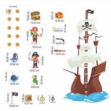 Imagem de Régua de Crescimento Infantil Navio  - TaColado.