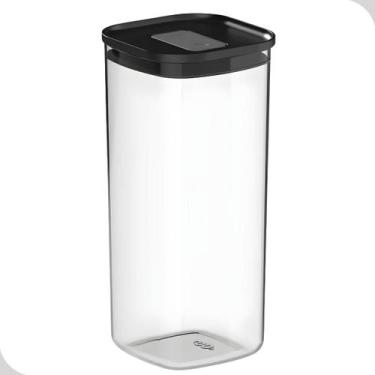 Imagem de Pote Hermético 1,5L com Tampa Preta Duo Lock  Ideal para Cozinha e Dis