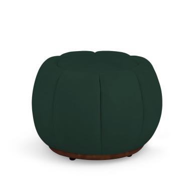 Imagem de Puff Decorativo Orgânico Fixo Nuvem Veludo Assento de Espuma Estrutura de Madeira Verde Escuro Loja Sheep