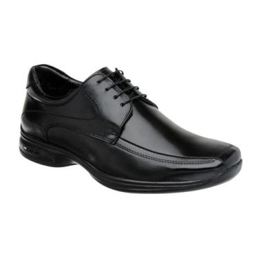 Imagem de Sapato Social Jota Pe 3d Executive Couro Masculino, 39, Preto