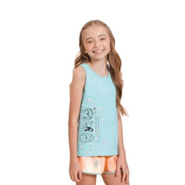Imagem de Shortdoll Regata Feminino Infantil Lua Encantada - 11130086 LUA, Azul,