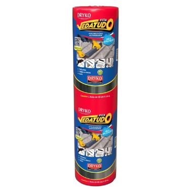 Imagem de Fita de Manta Asfáltica Autoadesiva Aluminizada 60cm X 10m Drykofita FVD60 Vedatudo Prata Dryko
