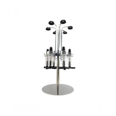 Imagem de Porta Bebidas Dispenser Bar Butler Dosador Giratório para 6 Garrafas 1L Metal e Plástico Lextack