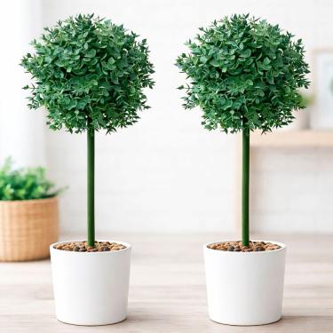 Imagem de Planta Artificial Decorativa Buchinho Decorativo Kit 2 Peças para Decoração de Ambiente Verde 80cm