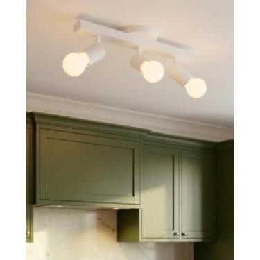 Imagem de Trilho Eletrificado E27 Led 3 Spot Sobrepor Articulado Conector Canopl