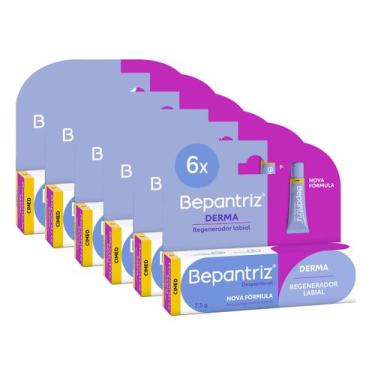 Imagem de Kit c/6 und Protetor Labial Bepantriz Derma 7,5 ml - CIMED