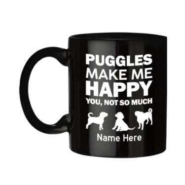 Imagem de Caneca Pug personalizada - Caneca de café Pug - Pugs Make Me Happy - Presentes Pug - Caneca de café 325 ml