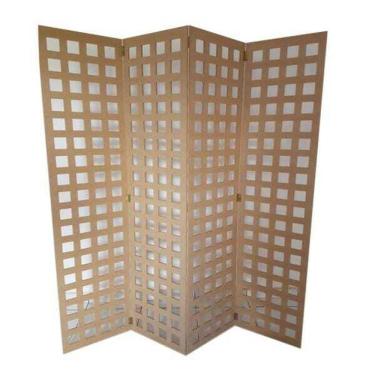 Imagem de Biombo 4 Folhas 172X180cm Mdf Modelo 7 Cru Vazado