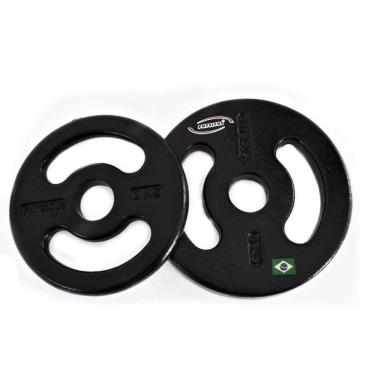 Imagem de Anilha 3Kg Pintada Vazada - Preto