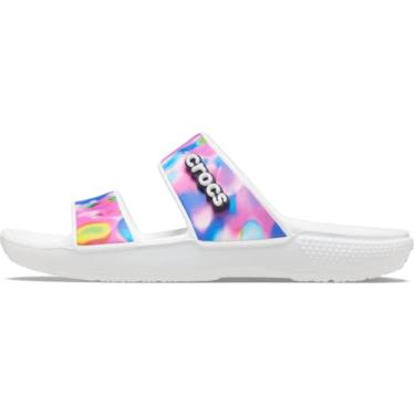 Imagem de CROCS Classic Crocs Solarized Sandal - White/Pink - M9W11 , 207771-102-M9W11, Unisex Adult , White/Pink , M9W11