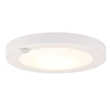 Imagem de Westinghouse Lighting 6111700 6 polegadas 7 Watt Energy Star LED luminária de teto embutida com sensor de movimento, 3000K, acabamento branco, sombra branca fosca