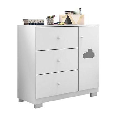 Imagem de Cômoda Infantil Ane Branco Brilho - Phoenix Baby