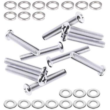 Imagem de Parafusos M8 x 45 mm com arruelas, parafusos de cabeça redonda de aço inoxidável 304, parafusos de suporte de parede de TV para Samsung LG VIZIO Philips Sony, conjunto com 10