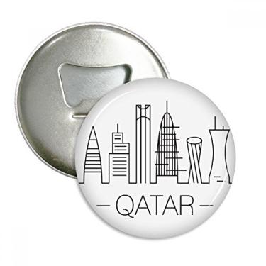 Imagem de Desenho City Qatar Ponto de referência abridor de garrafas ímã de geladeira emblema multifuncional