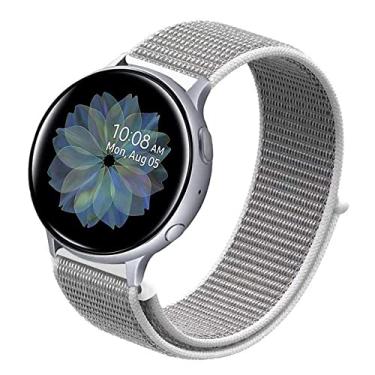 Imagem de Pulseira Nylon Branca Para Galaxy Watch 4, 5, 5 Pro - 40 e 44mm