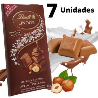 Imagem de Chocolate Cremoso Lindt Lindor Singles Avelã 100G Kit Com 7