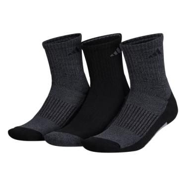 Imagem de adidas 3 meias masculinas acolchoadas (3 pares), preto/cinza ônix/cinza, grande, Preto/Onix cinza/cinza, Large