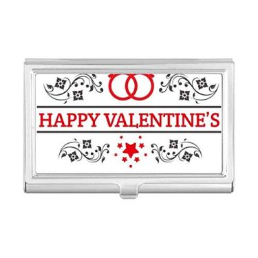 Imagem de Carteira de bolso com porta-cartões Feliz Dia dos Namorados em preto vermelho