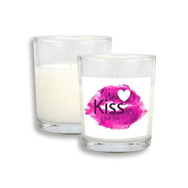 Imagem de Kiss Love - Cera de incenso perfumada de vidro para dia dos namorados rosa