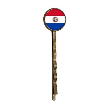 Imagem de Boné de metal retrô com bandeira nacional da América do Sul do Paraguai