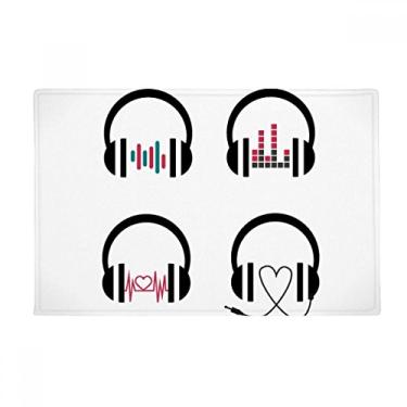 Imagem de DIYthinker Fone de ouvido colorido, estampa de música, tapete antiderrapante, tapete para porta de banheiro