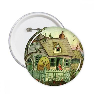 Imagem de Miaoji Pintura Aquarela Gato Downtown Girl Broches Redondos Emblema Emblema Acessório Decoração 5 peças