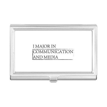 Imagem de Citação I Major in Communication and Media Porta-cartão de visita Carteira de bolso