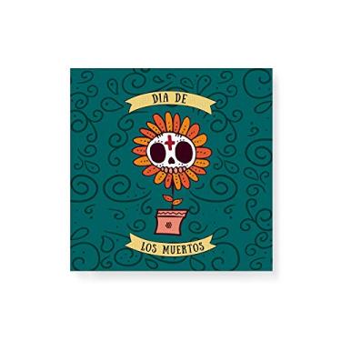 Imagem de Arte Maníacos Quadro Decorativo em Tela Canvas Dia de Los Muertos Flor - 50x50cm