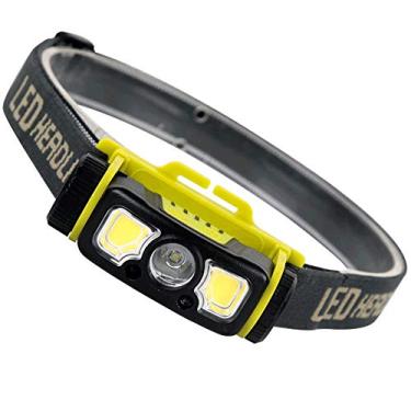 Imagem de N/H Lâmpada de cabeça com sensor de movimento, LED ultrabrilhante, 600 lm, recarregável, USB, 3 modos para corrida, acampamento, caminhada, caça, ciclismo ao ar livre, pesca, ciclismo, bicicleta, lanterna ajustável