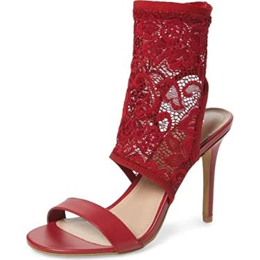 Imagem de CHARLES BY Charles David Womens Remote SCARLET Red Lace Sandals Heel (8, SCARLET)