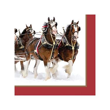 Imagem de Creative Converting Guardanapos para bebidas Budweiser 16 unidades, padrão Budweiser Clydesdale
