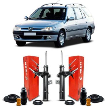 Imagem de Par Amortecedor + Kit Dianteiro Peugeot 306 Sw 94-02