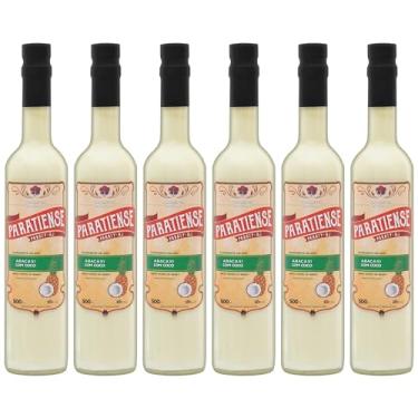 Imagem de Kit 6 Licores de Abacaxi com Coco Paratiense 500 ml Creme Fino Nacional Tradicional Coquetéis Exóticos Sobremesas Lembrancinha Presente Natal