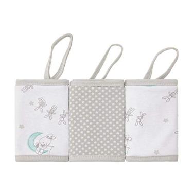 Imagem de Kit 3 Paninhos de Boca Papi Malha com Prendedor de Chupeta 28cm x 28cm, Cinza