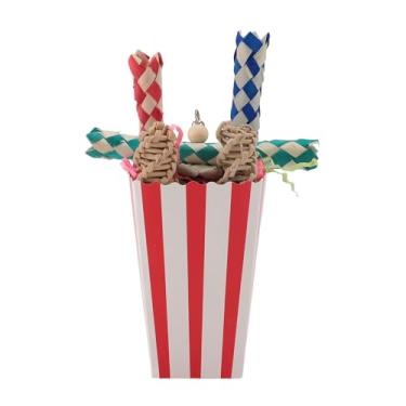 Imagem de Brinquedos para Pássaros, Brinquedos para Trituração de Pássaros, Coloridos Brinquedos para Mastigar Pássaros, Triturar e Forragear Brinquedo Periquito Brinquedos para (Copa