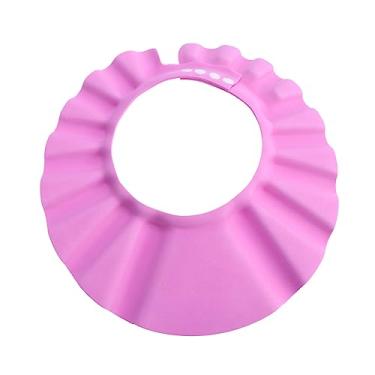 Imagem de ORFOFE chapéu de chá de bebê touca de banho protetor proteraio easy chuveiro Plástico bone bebe banho do bebê chapéu de banho ajustável engrossar tampa de xampu filho rosa