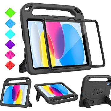 Imagem de BMOUO Capa infantil para iPad 11ª geração (A16) 11 polegadas 2025/iPad 10ª geração 10 polegadas 2022 - com protetor de tela embutido, alça à prova de choque com suporte para iPad 11ª/10ª geração para